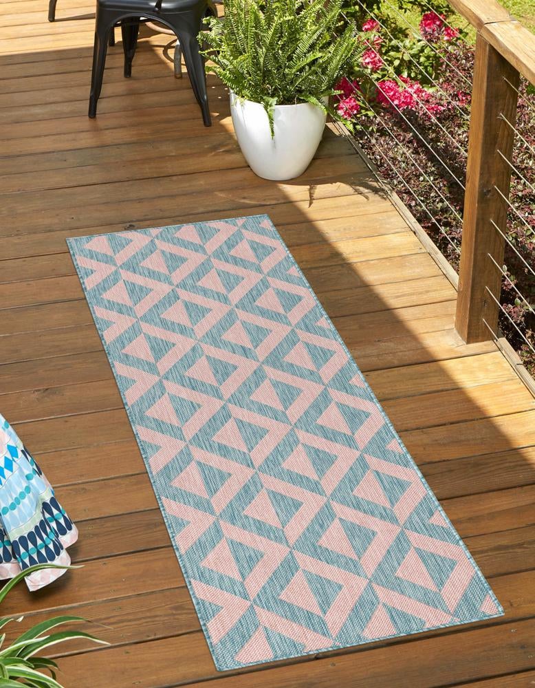 Urban Oasis Rugs Collection Area Rug -  Highrise (Pink and Aqua)