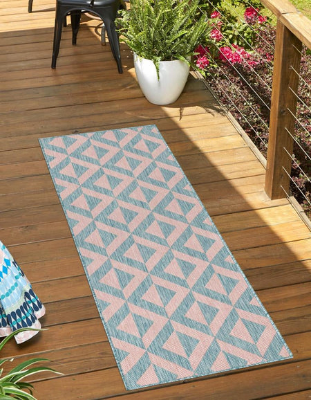 Urban Oasis Rugs Collection Area Rug -  Highrise (Pink and Aqua)