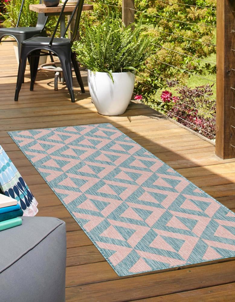 Urban Oasis Rugs Collection Area Rug -  Highrise (Pink and Aqua)