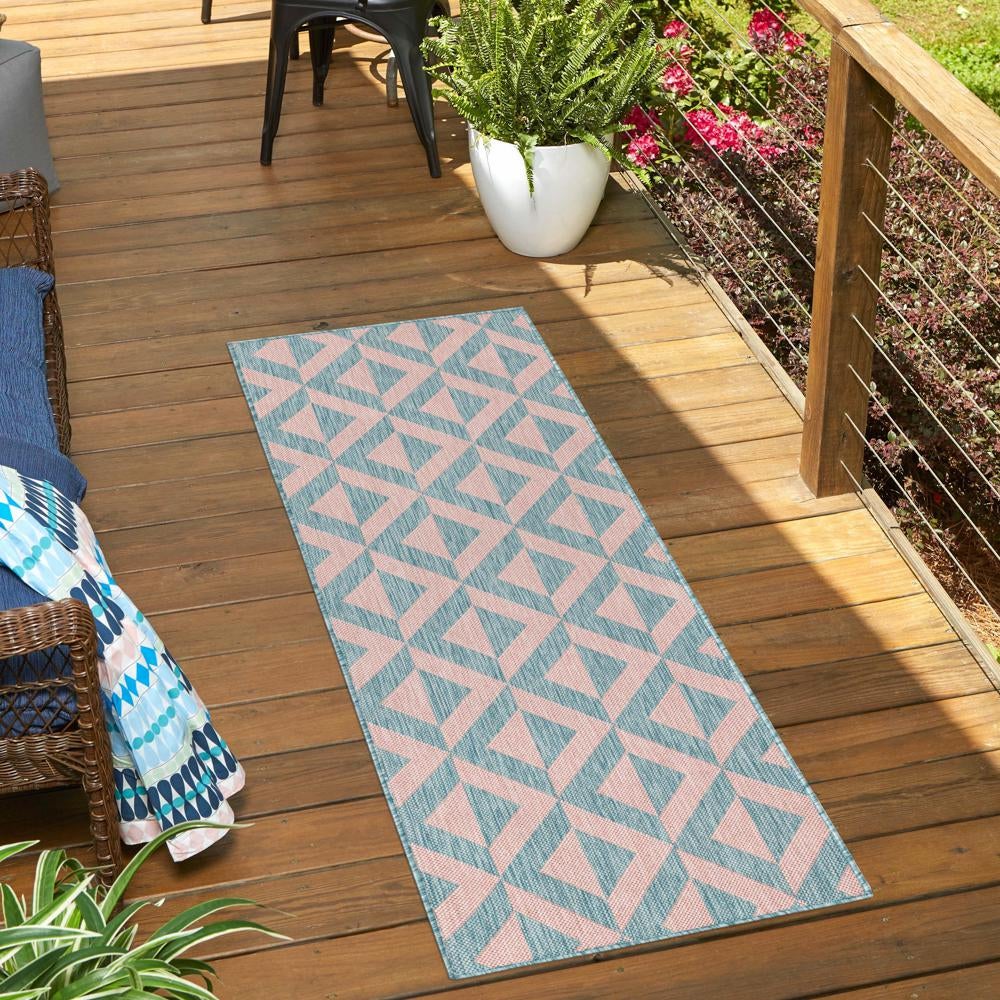 Urban Oasis Rugs Collection Area Rug -  Highrise (Pink and Aqua)