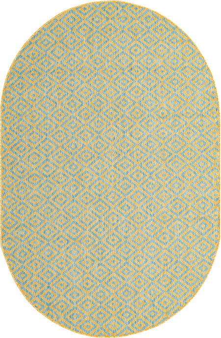 Urban Oasis Rugs Collection Area Rug -  Rooftop (Yellow and Aqua)