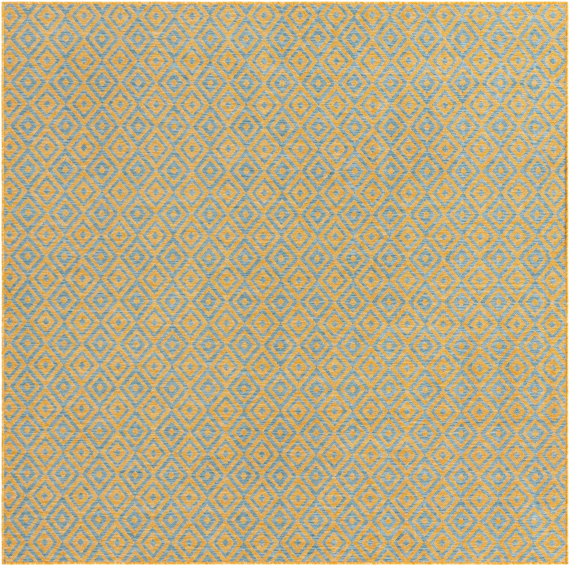 Urban Oasis Rugs Collection Area Rug -  Rooftop (Yellow and Aqua)