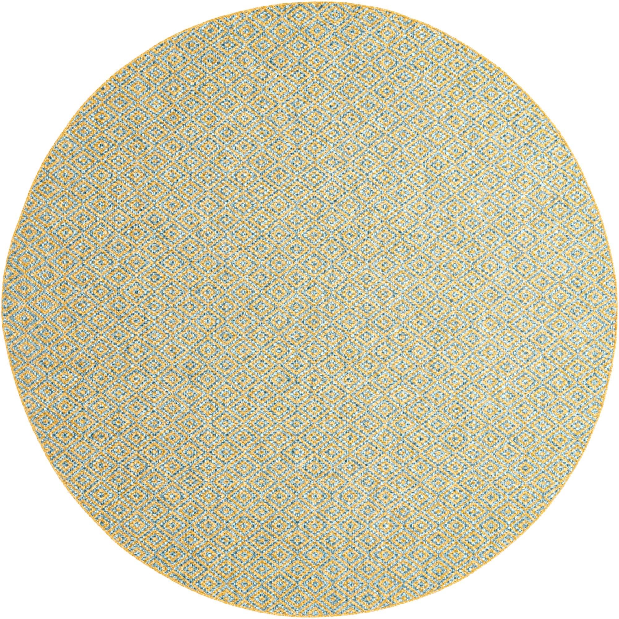 Urban Oasis Rugs Collection Area Rug -  Rooftop (Yellow and Aqua)