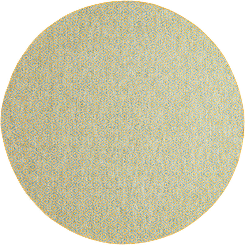 Urban Oasis Rugs Collection Area Rug -  Rooftop (Yellow and Aqua) Round Yellow and Aqua Main