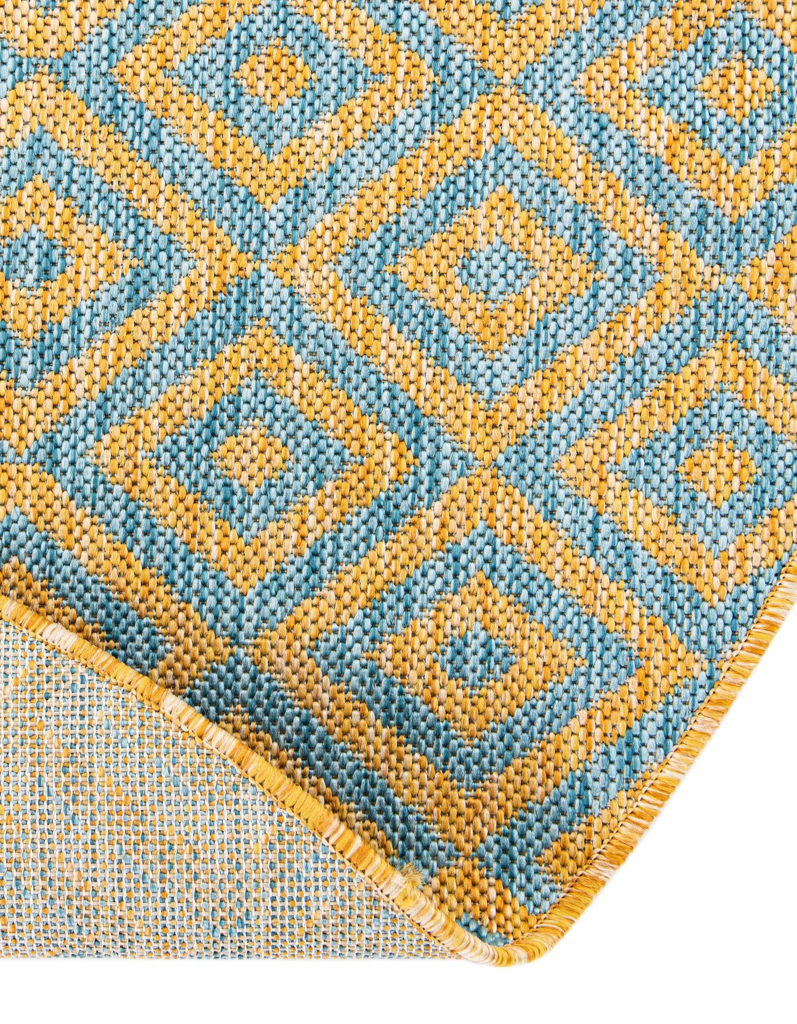 Urban Oasis Rugs Collection Area Rug -  Rooftop (Yellow and Aqua)