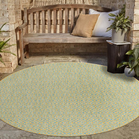 Urban Oasis Rugs Collection Area Rug -  Rooftop (Yellow and Aqua)