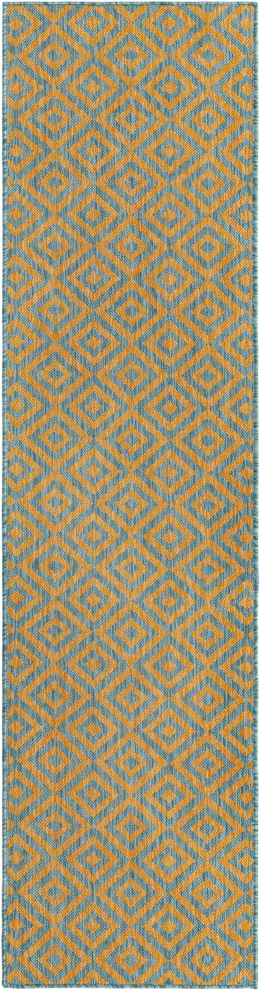 Urban Oasis Rugs Collection Area Rug -  Rooftop (Yellow and Aqua)