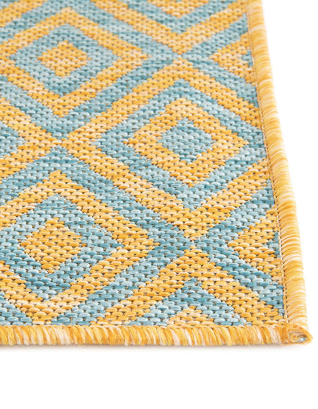 Urban Oasis Rugs Collection Area Rug -  Rooftop (Yellow and Aqua)