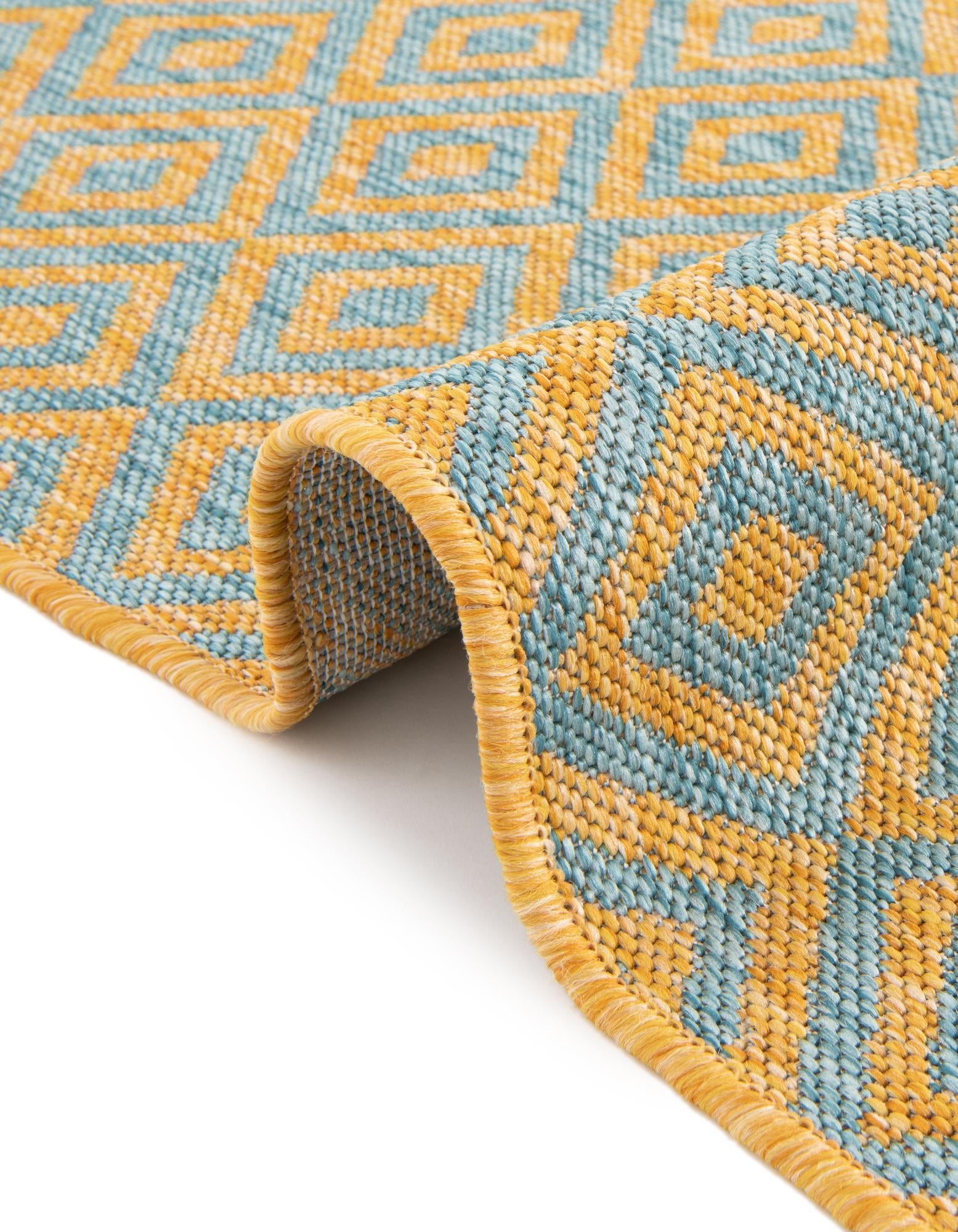 Urban Oasis Rugs Collection Area Rug -  Rooftop (Yellow and Aqua)