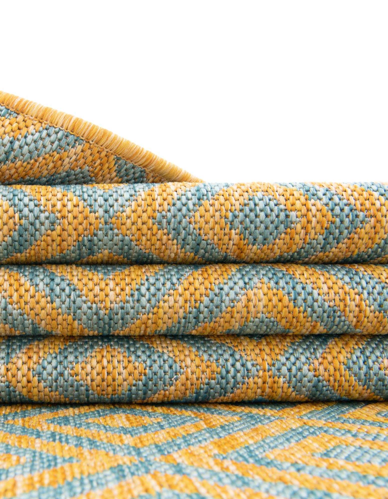 Urban Oasis Rugs Collection Area Rug -  Rooftop (Yellow and Aqua)