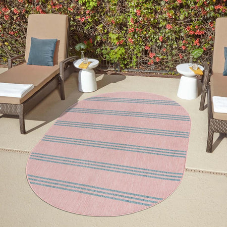 Urban Oasis Rugs Collection Area Rug -  District (Pink and Aqua)