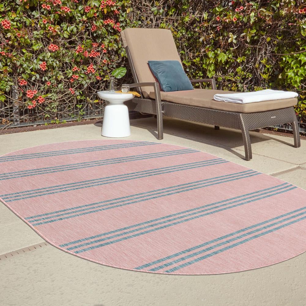 Urban Oasis Rugs Collection Area Rug -  District (Pink and Aqua)