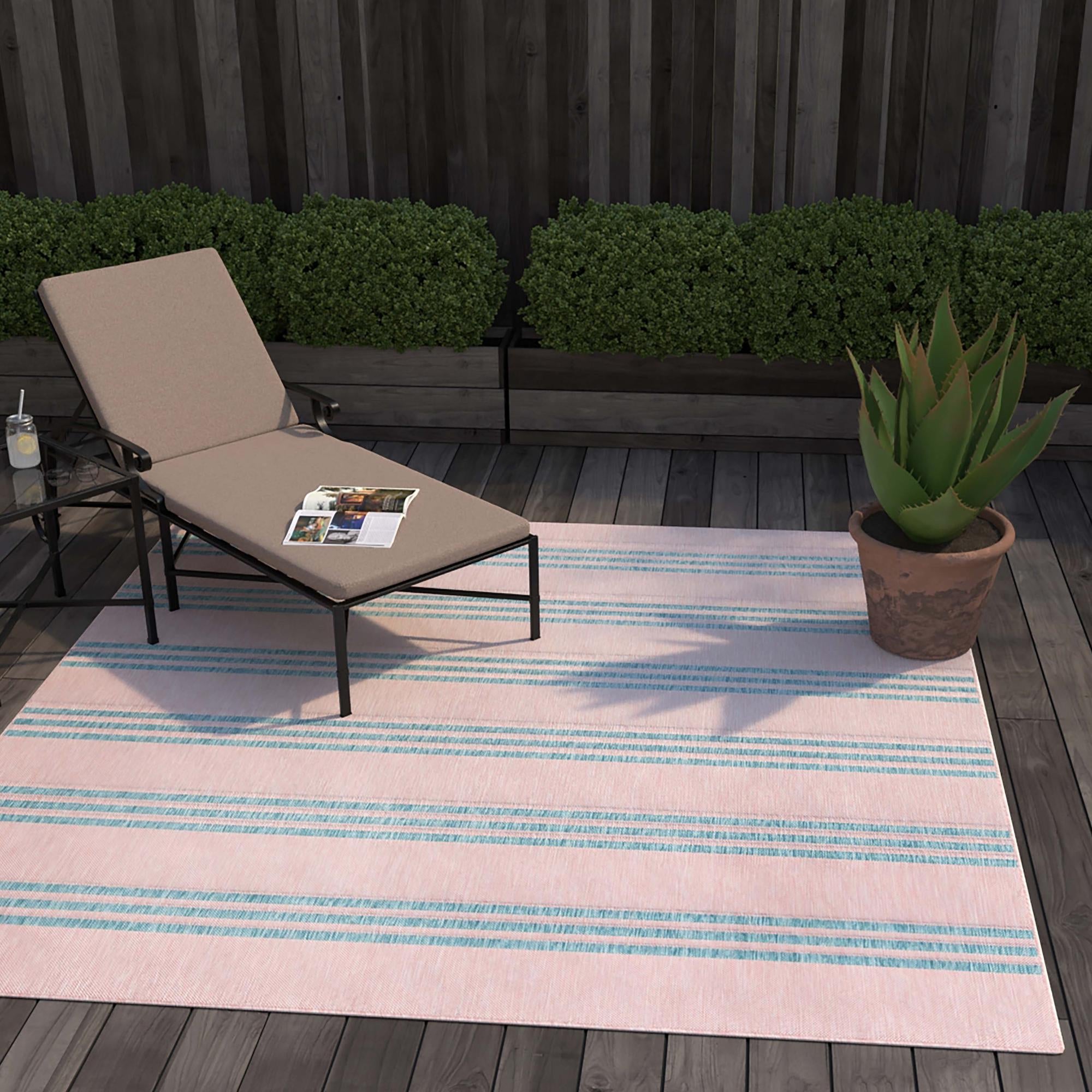 Urban Oasis Rugs Collection Area Rug -  District (Pink and Aqua)