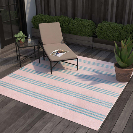 Urban Oasis Rugs Collection Area Rug -  District (Pink and Aqua)