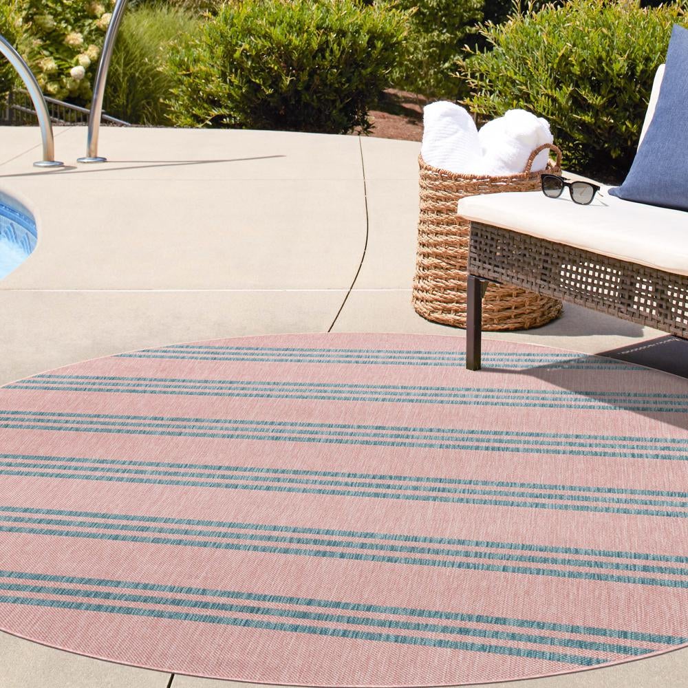 Urban Oasis Rugs Collection Area Rug -  District (Pink and Aqua)