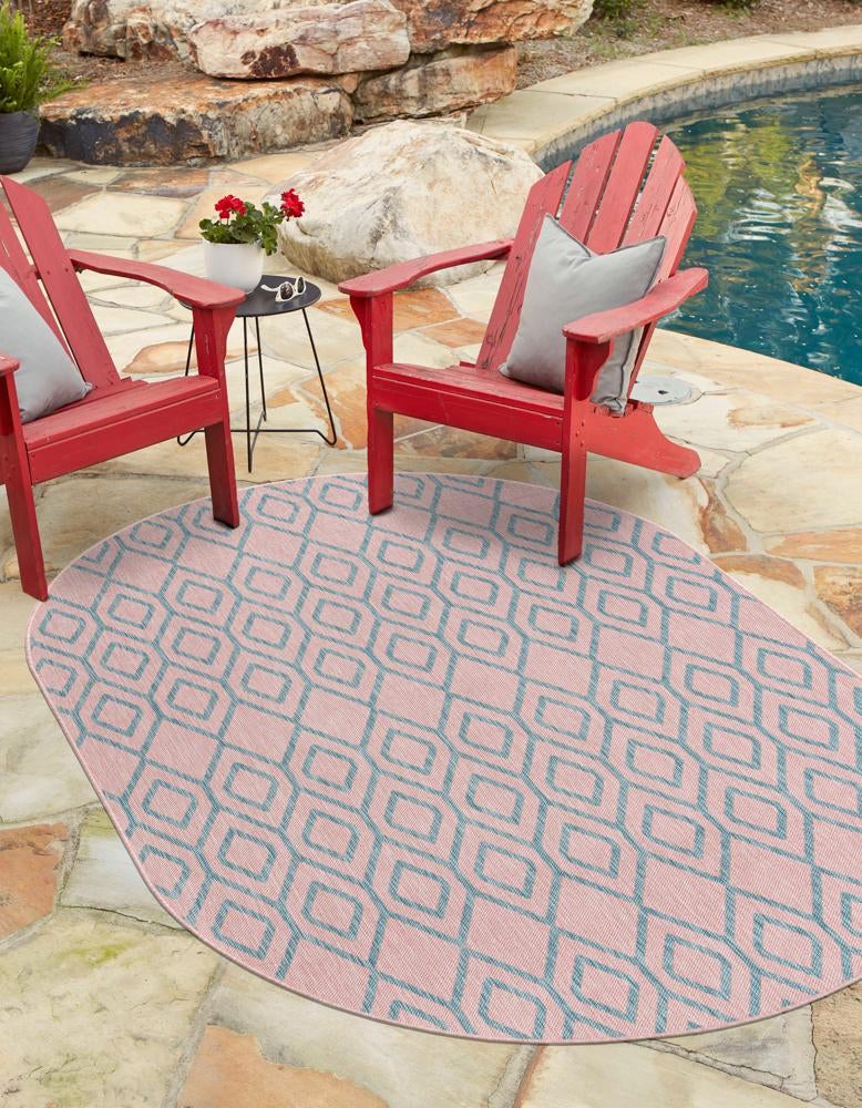 Urban Oasis Rugs Collection Area Rug -  Boulevard (Pink and Aqua)