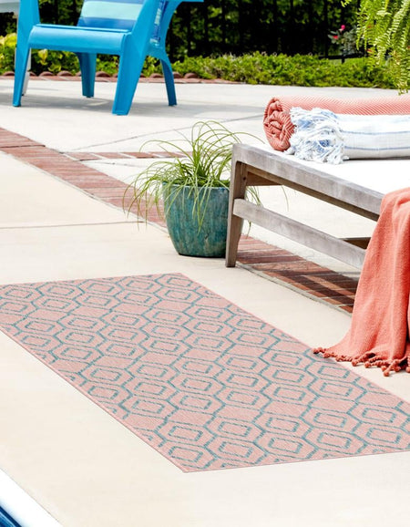 Urban Oasis Rugs Collection Area Rug -  Boulevard (Pink and Aqua)