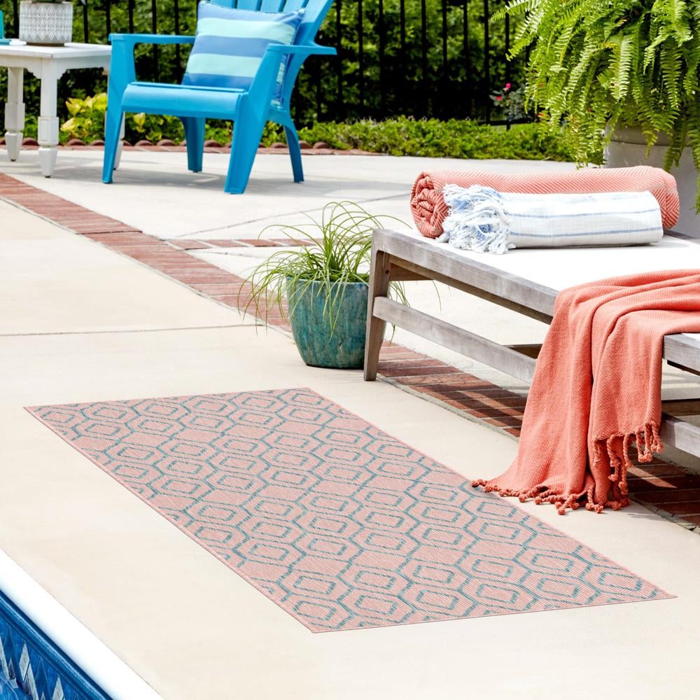 Urban Oasis Rugs Collection Area Rug -  Boulevard (Pink and Aqua)