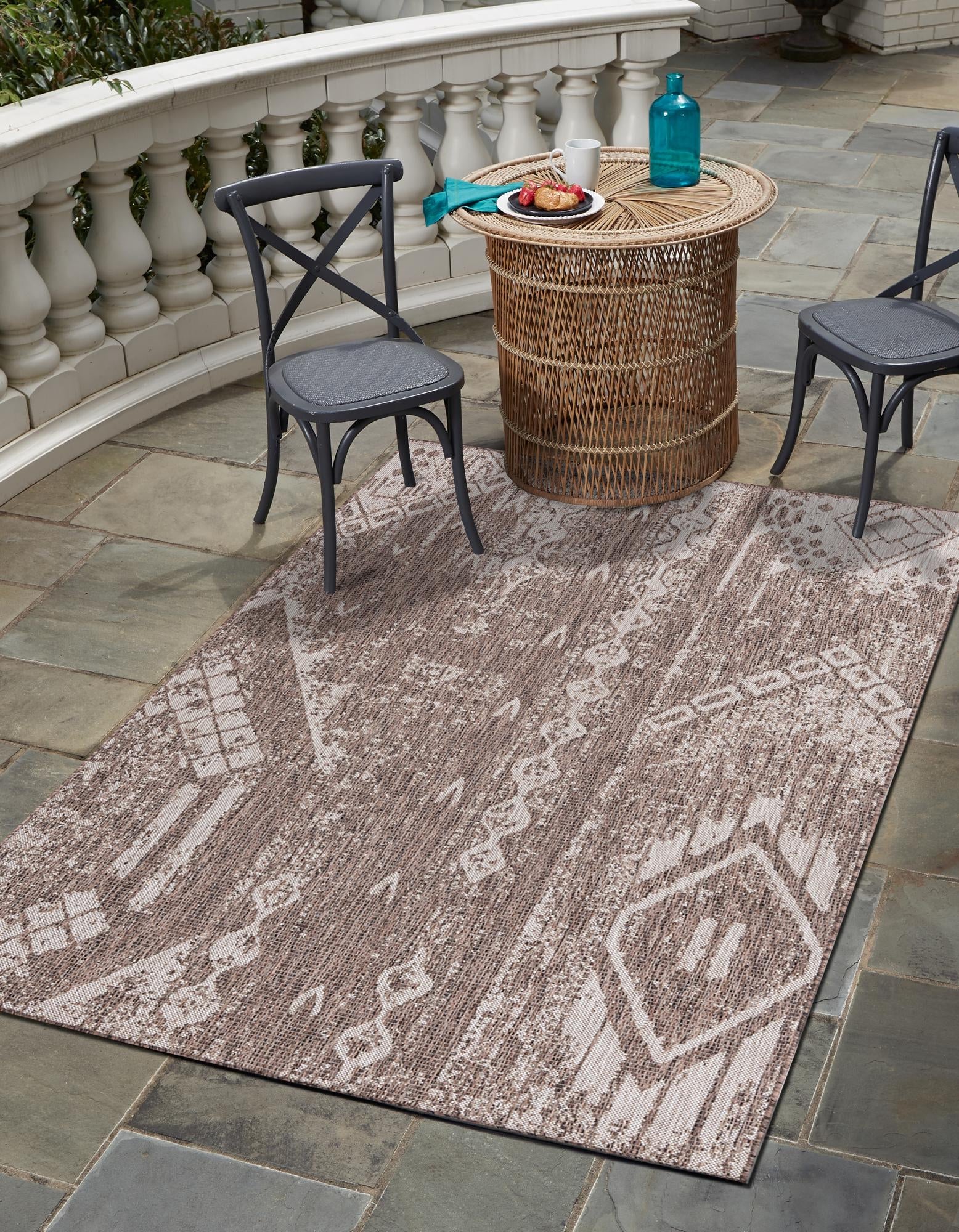 Desert Nomad Terrace Collection Area Rug - Sahara (Brown)