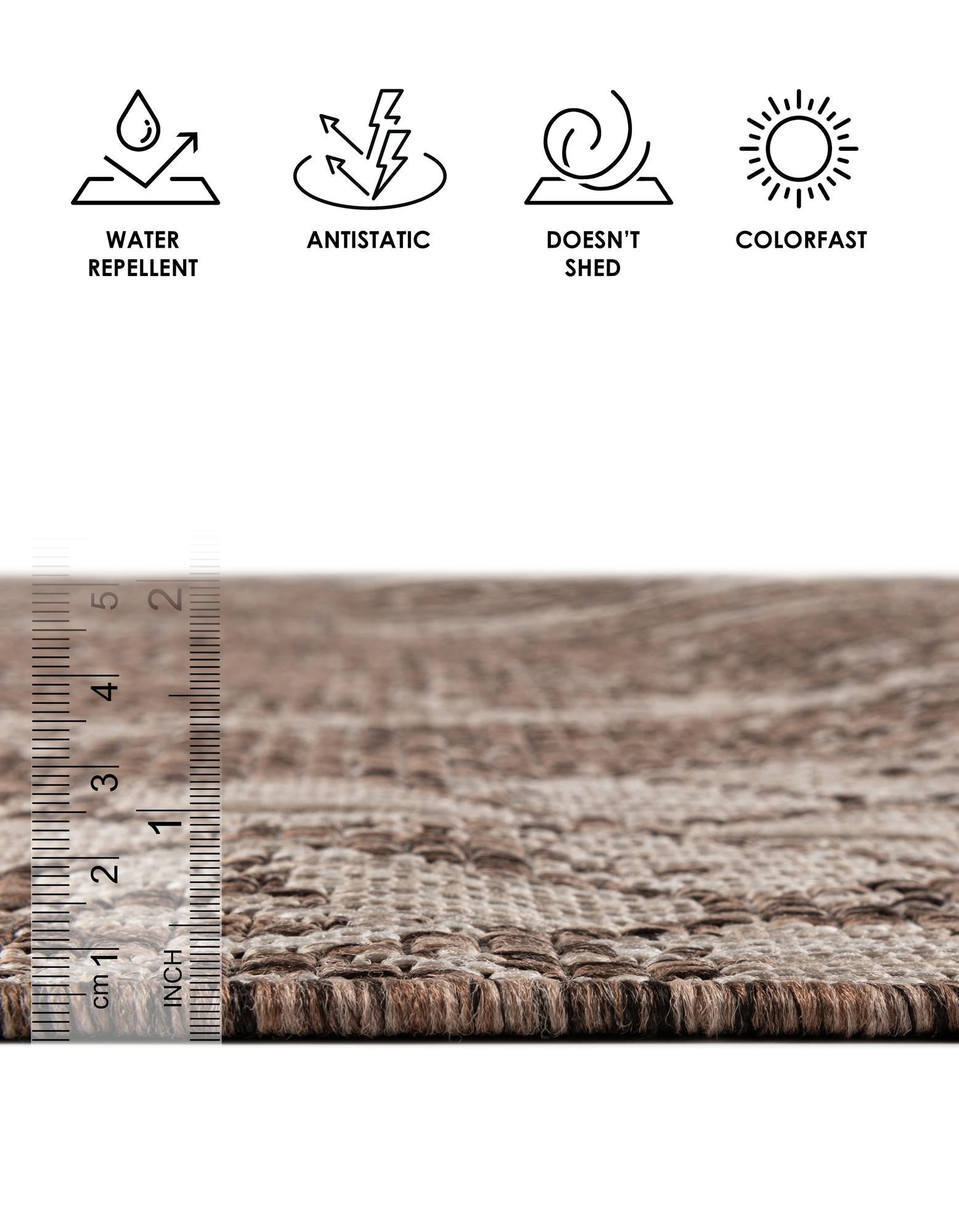 Desert Nomad Terrace Collection Area Rug - Sahara (Brown)