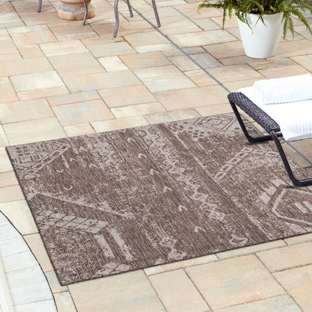 Desert Nomad Terrace Collection Area Rug - Sahara (Brown)