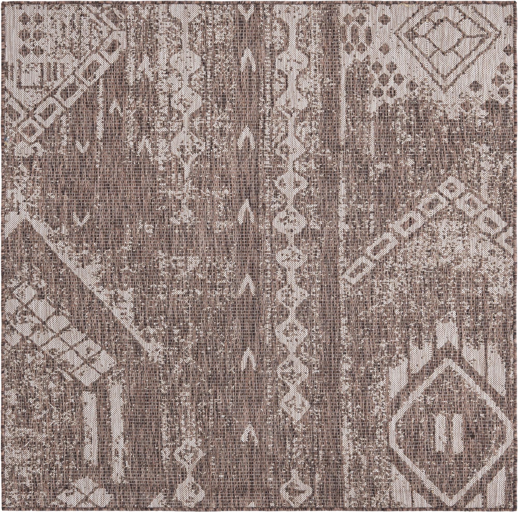 Desert Nomad Terrace Collection Area Rug - Sahara (Brown)