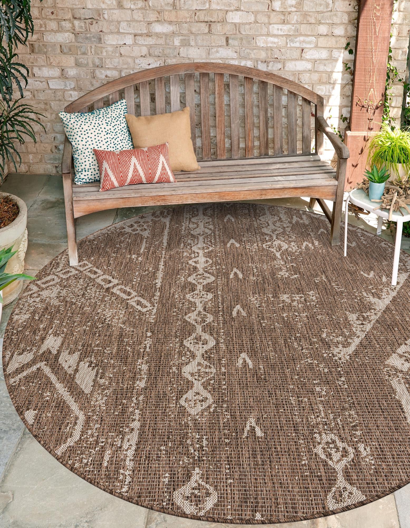 Desert Nomad Terrace Collection Area Rug - Sahara (Brown)