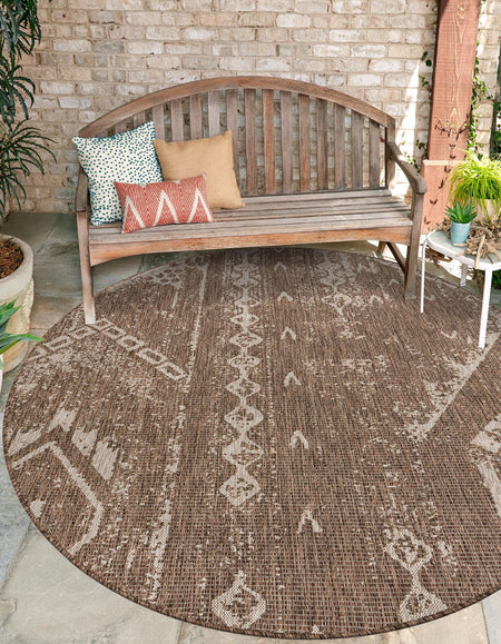 Desert Nomad Terrace Collection Area Rug - Sahara (Brown)