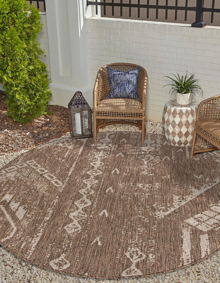 Desert Nomad Terrace Collection Area Rug - Sahara (Brown)