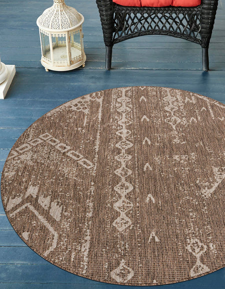 Desert Nomad Terrace Collection Area Rug - Sahara (Brown)