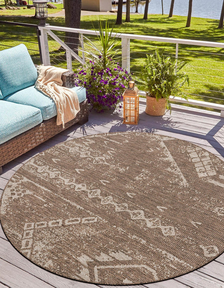 Desert Nomad Terrace Collection Area Rug - Sahara (Brown)