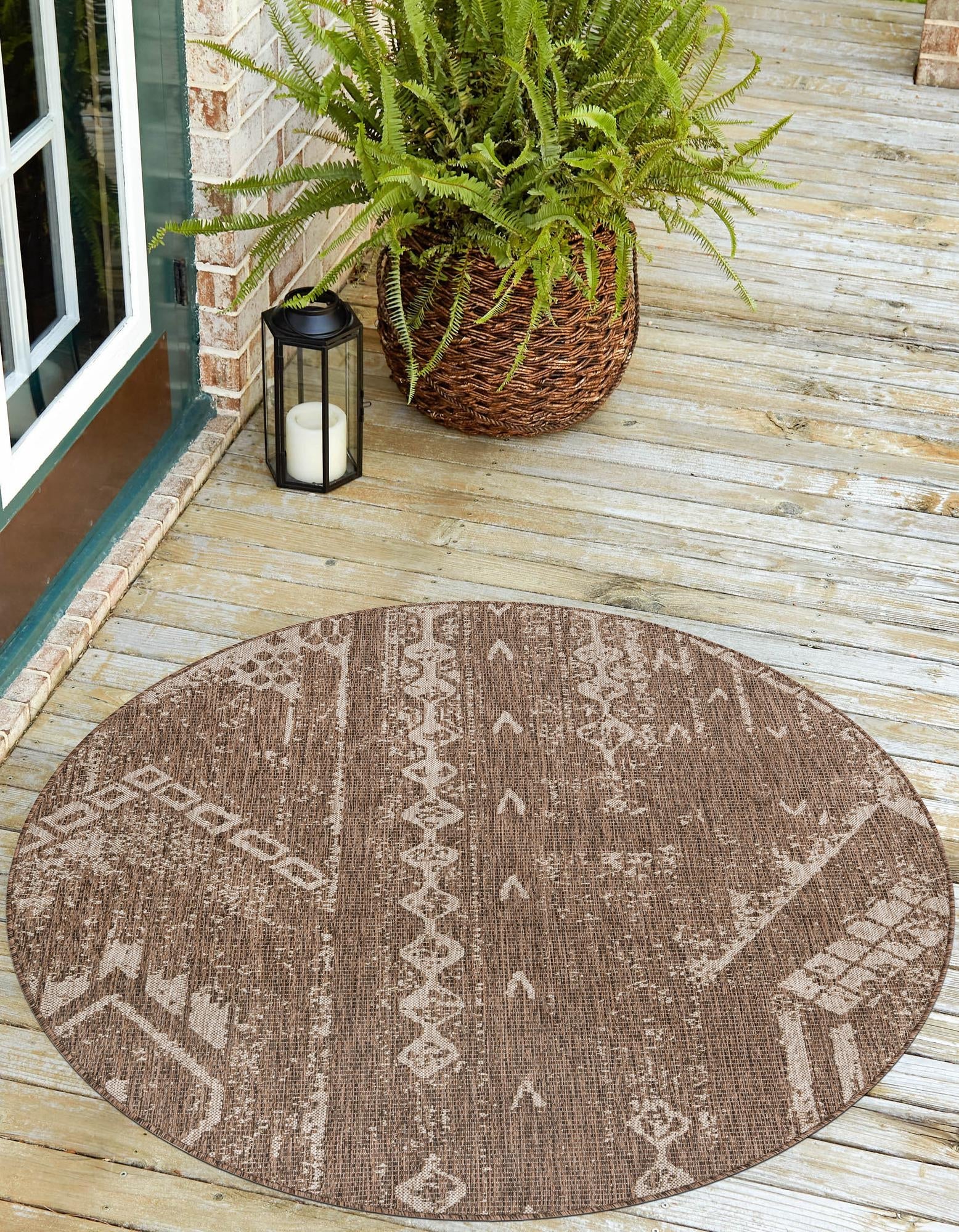 Desert Nomad Terrace Collection Area Rug - Sahara (Brown)