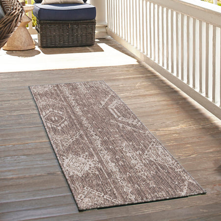 Desert Nomad Terrace Collection Area Rug - Sahara (Brown)