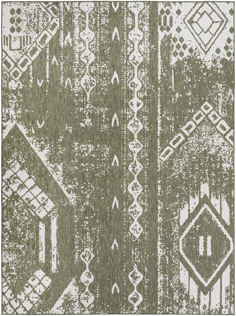 Desert Nomad Terrace Collection Area Rug - Sahara (Green) Rectangle Green Main