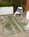 Desert Nomad Terrace Collection Area Rug - Sahara (Green) Rectangle Green  lifestyle 0