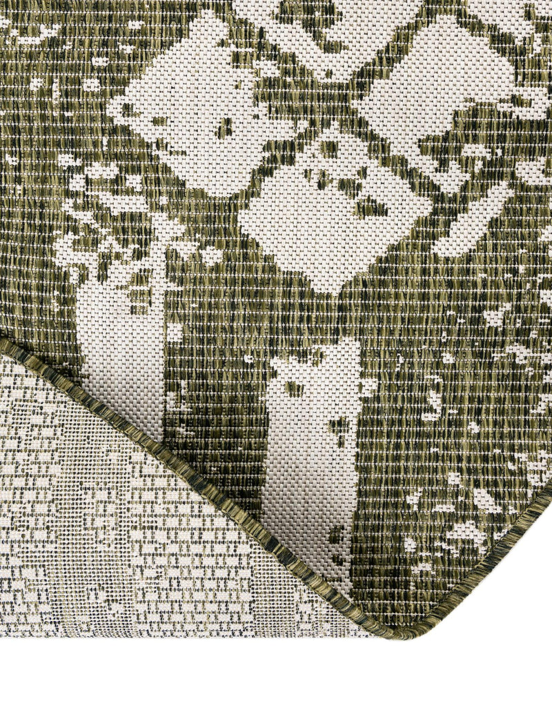 Desert Nomad Terrace Collection Area Rug - Sahara (Green) Round Green  lifestyle 10