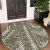 Desert Nomad Terrace Collection Area Rug - Sahara (Green) Round Green  lifestyle 21