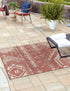 Desert Nomad Terrace Collection Area Rug - Sahara (Rust Red)