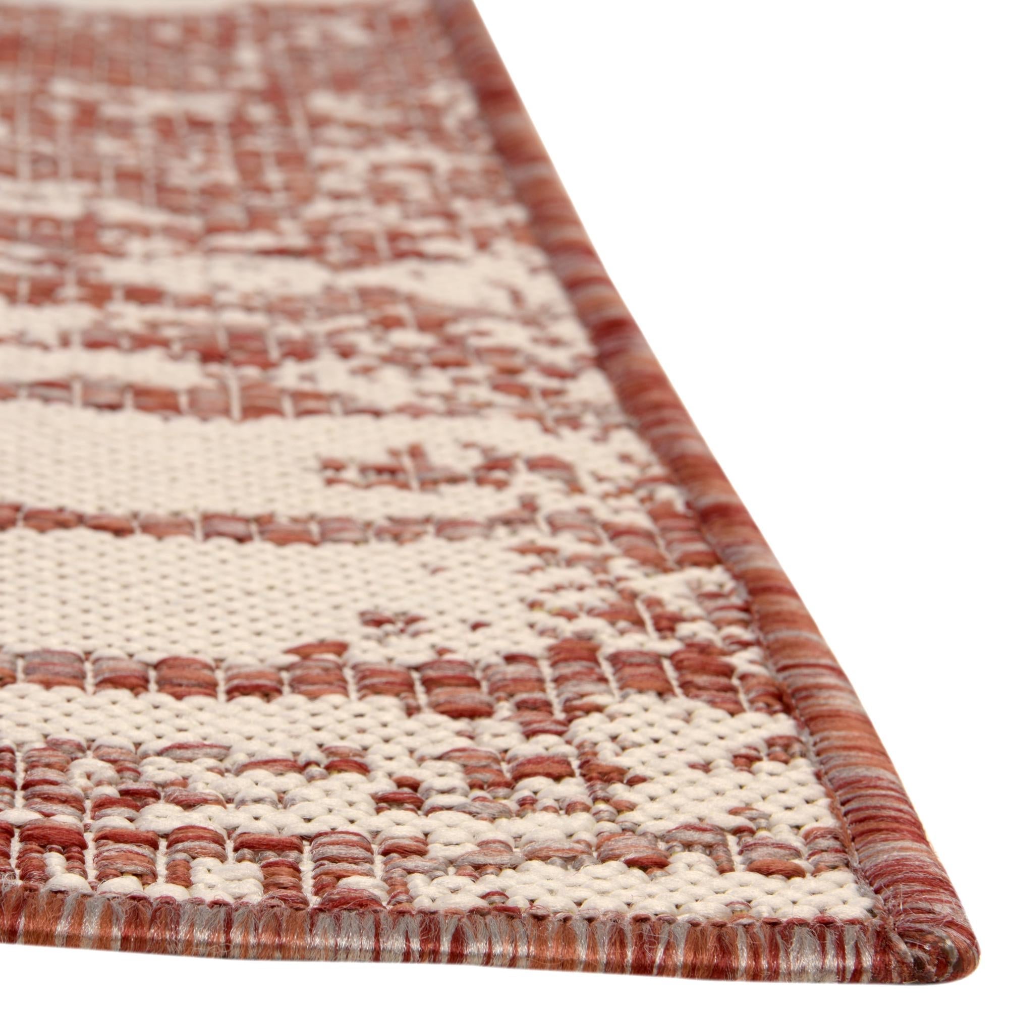 Desert Nomad Terrace Collection Area Rug - Sahara (Rust Red)