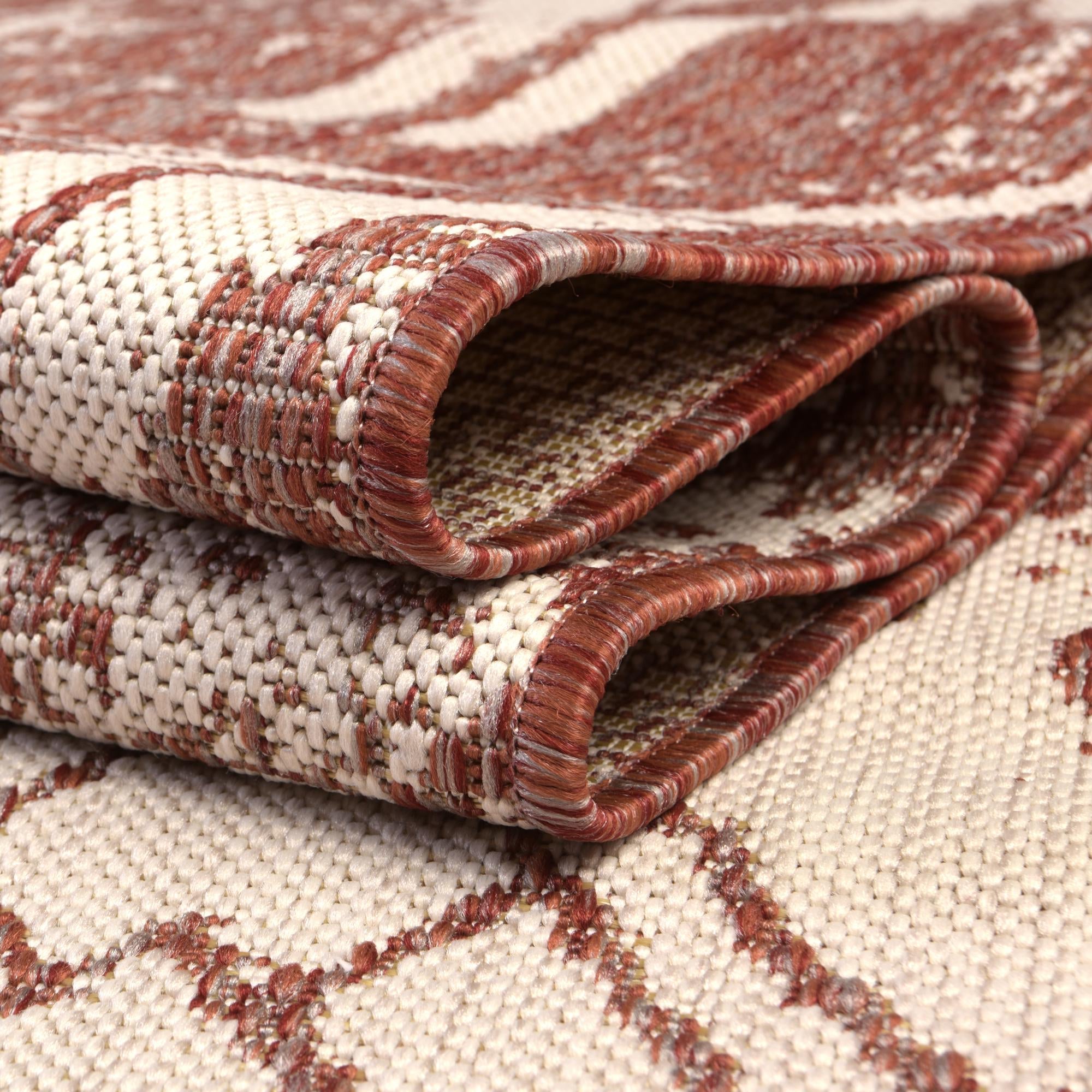 Desert Nomad Terrace Collection Area Rug - Sahara (Rust Red)