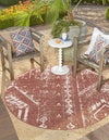 Desert Nomad Terrace Collection Area Rug - Sahara (Rust Red) Round Rust Red  lifestyle 0