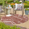 Desert Nomad Terrace Collection Area Rug - Sahara (Rust Red) Round Rust Red  lifestyle 22