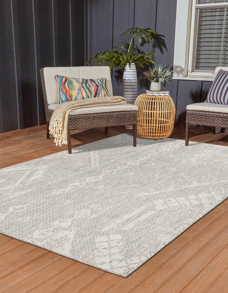 Desert Nomad Terrace Collection Area Rug - Sahara (Gray)