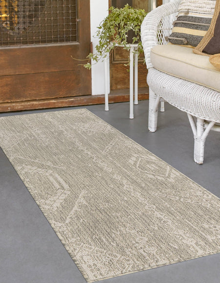 Desert Nomad Terrace Collection Area Rug - Sahara (Gray)