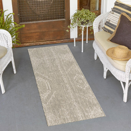 Desert Nomad Terrace Collection Area Rug - Sahara (Gray)