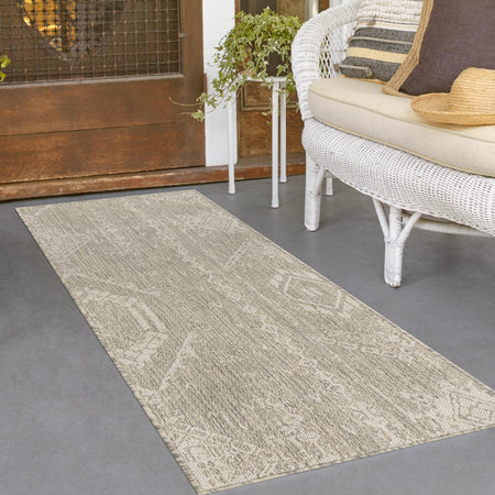 Desert Nomad Terrace Collection Area Rug - Sahara (Gray)