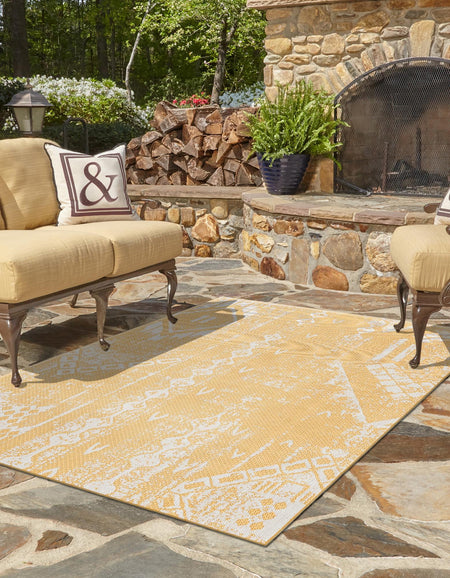 Desert Nomad Terrace Collection Area Rug - Sahara (Yellow)