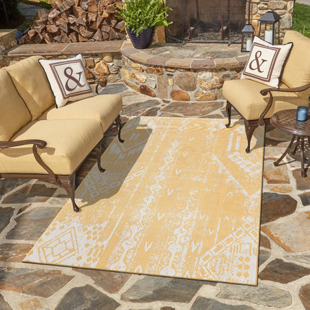 Desert Nomad Terrace Collection Area Rug - Sahara (Yellow)