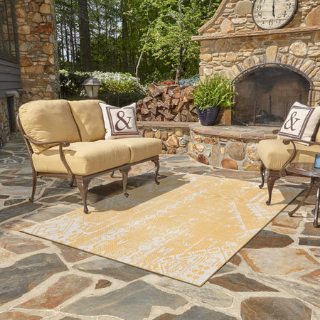 Desert Nomad Terrace Collection Area Rug - Sahara (Yellow)