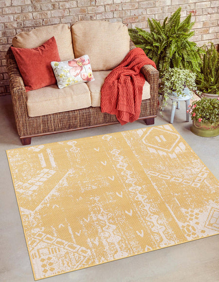 Desert Nomad Terrace Collection Area Rug - Sahara (Yellow)